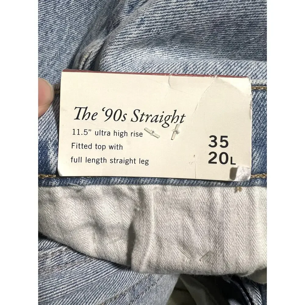 NWT Abercrombie & Fitch Women's The '90s Straight Ultra High Rise Jeans 35/20L